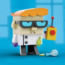 

MOC Cartoon TV Series Dexter & Labed Character Brickheadz Building Block Anime Figures Bricks Model Children's Toys Gifts