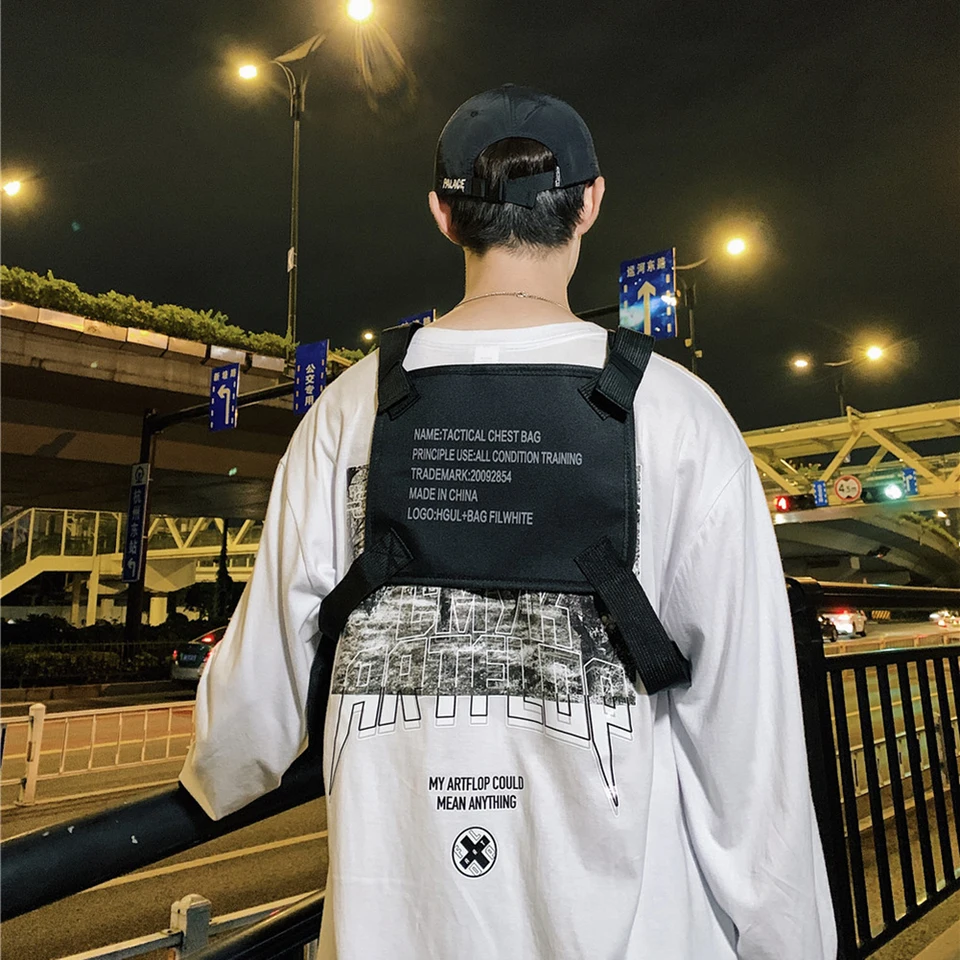 Borsa A Tracolla Unisex Stile Hip-Hop | Marsupio Gilet Da Viaggio In Oxford Per Sport E Campeggio
