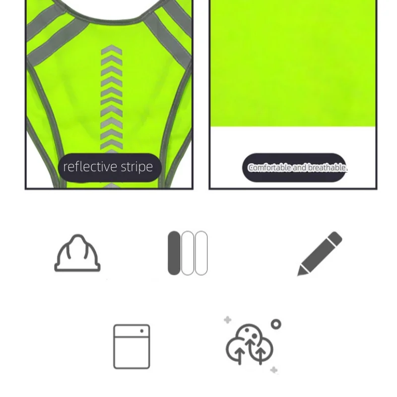 Night Running Fitness Guide Reflective Vest Reflective Clothing Emergency Guidance Clothing Cycling Safety Protective reflective safety vest