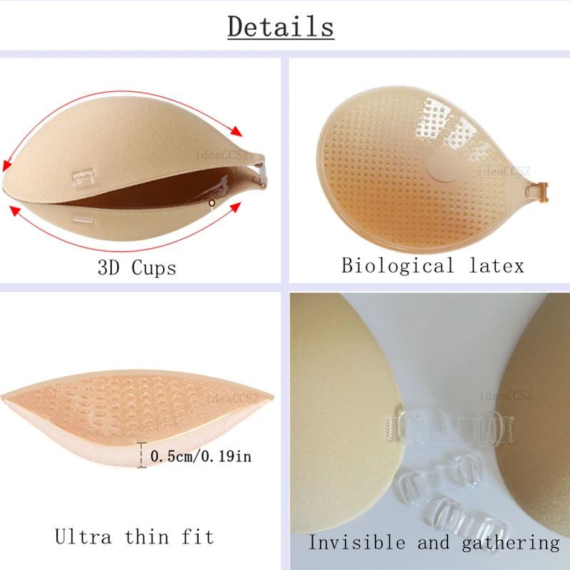 Invisible Adhesive Bra for Women Backless Strapless Push Up Sticky Silicone Wedding Underwear with Transparent Strap Reusable 4
