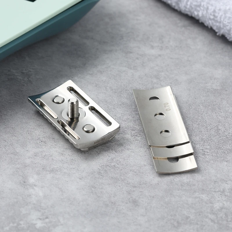 Yaqi tile 316 ステンレス ハンドル 替刃5種付き 両刃カミソリ Yaqi 316 ステンレス鋼男性安全かみそりハンドル - AliExpress