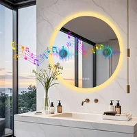 LUVODI 32 Inch round Bathroom Mirror with Bluetooth Wall Illuminated LED Vanity Anti-Fog Lighted Mirror for Bathrooms - Image 3
