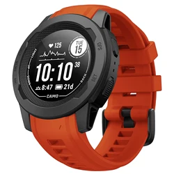Garmin Soft Silicone Fashion Watch Band - Replaceable Rubber Wristband Belt - 20mm  Instict 2S (Flame red)