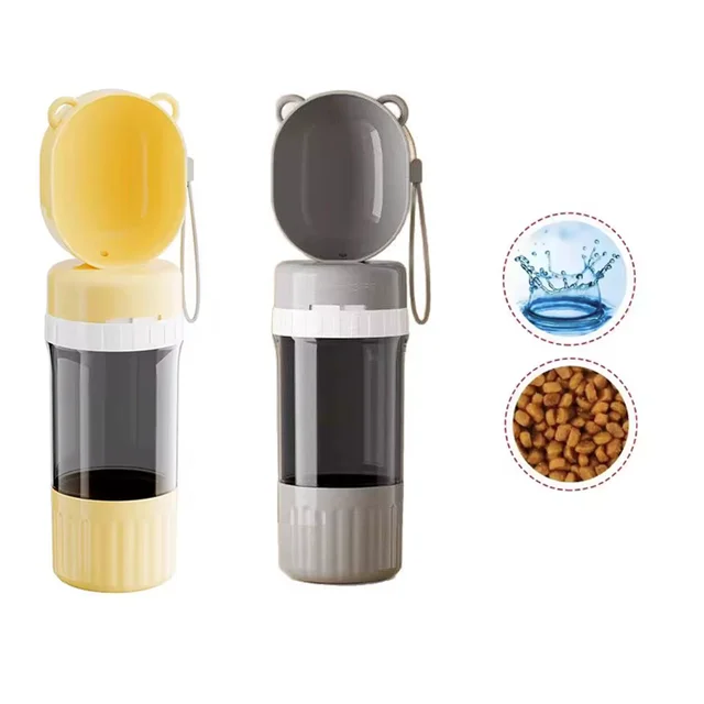 Portable 2 - in - 1 Dog Water Bottle with Food and Water Container Pet Feeder Bowl for Outdoor Travel Dog Drinking Bowls Portable 2 - in - 1 Dog Water Bottle with Food and Water Container Pet Feeder Bowl for Outdoor Travel Dog Drinking Bowls