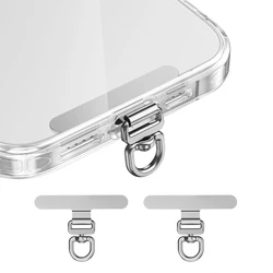 Universal 360° Rotating Stainless Steel Phone Lanyard Clip Holder - Stainless steel (Silver -2pcs)