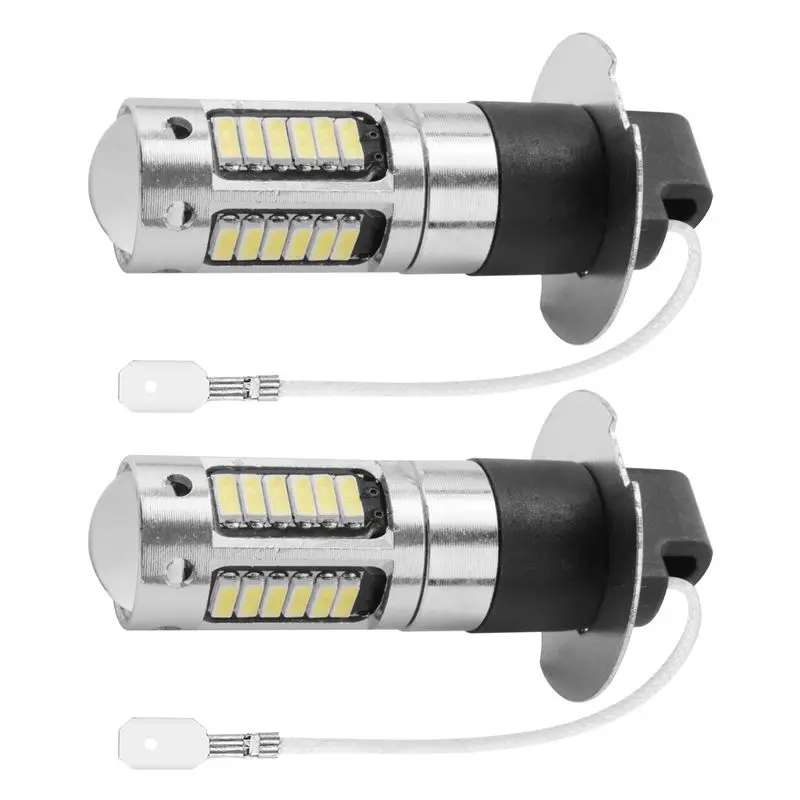 A65P-2Pcs H3 슈퍼 브라이트 LED 안개등 운전 DRL 전구 키트 6000K 화이트