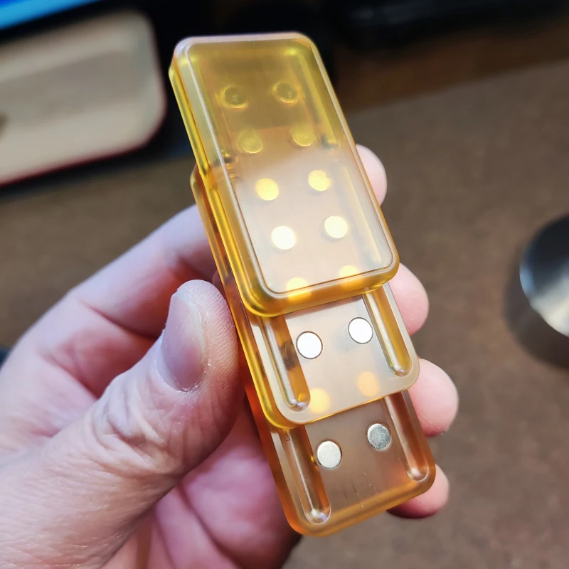 

Amber Three-tier PEI Material Magnetic Slider Adult EDC Autism Sensory Toys ADHD Hand Spinner Anxiety Stress Relief Fidget Toys