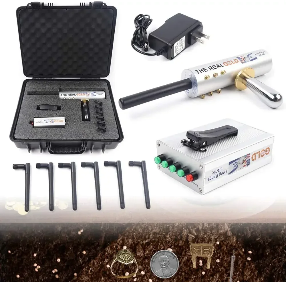 

AKS Metal Detector, Professional Hand-held High Sensitivity Rechargeable Underground Metal Finder Treasure Locator Gold Silver