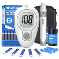 G-425-3 LinkSun Blood Glucose Meter Glucometer Complete Kit Diabetes Accessories Finger Blood Digital Glucose Sugar Test Machine