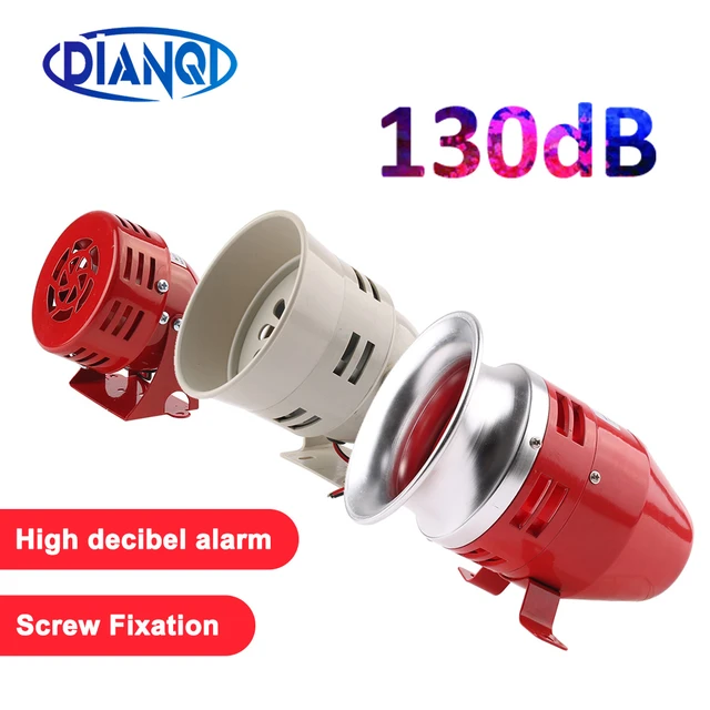 12V mini siren, 95dB, red, MS190L, 00262