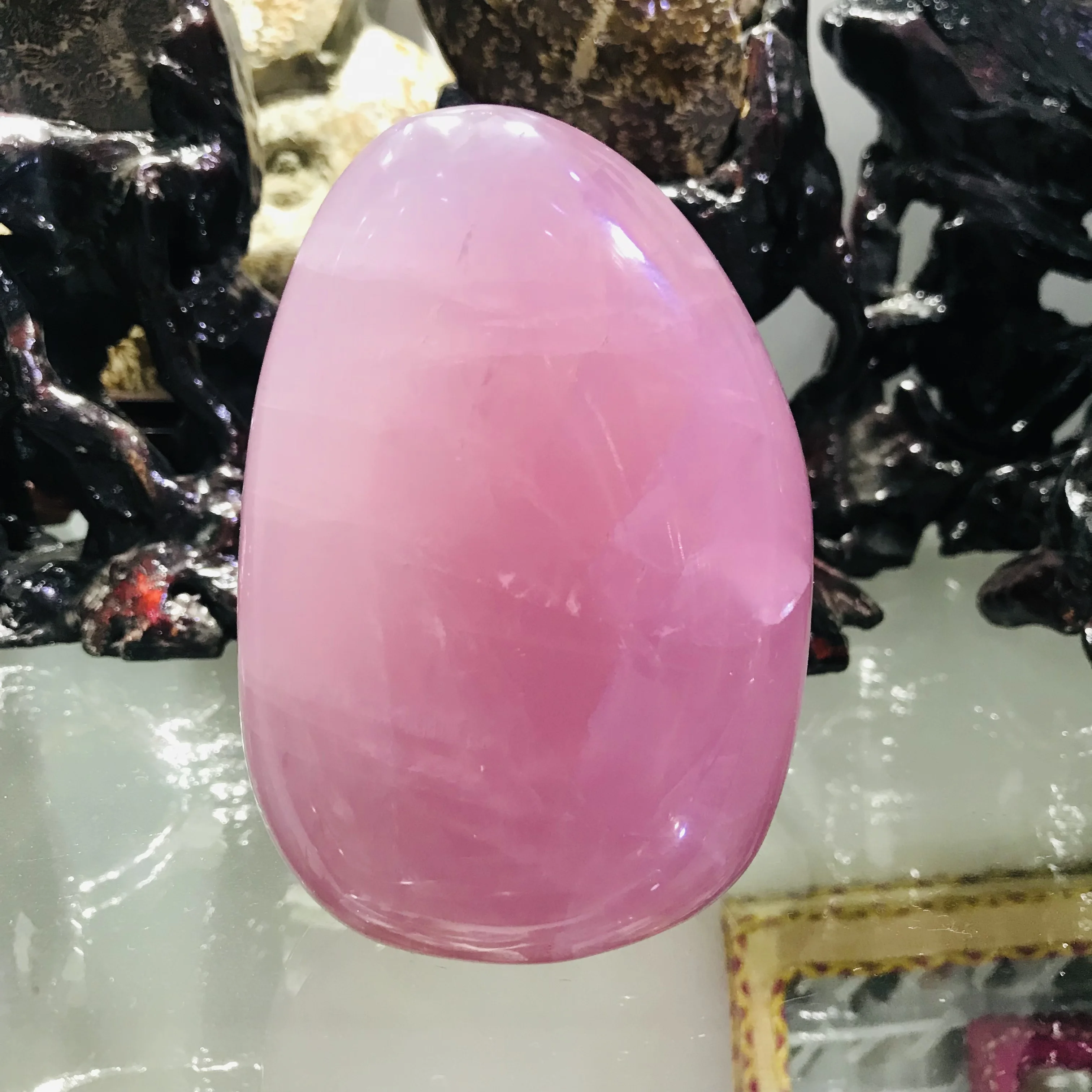 

Natural Rose Quartz Color Crystal, Reiki Healing Ball Furnishing Articles Raw Ore Specimens Alleviate Fatigue Stone