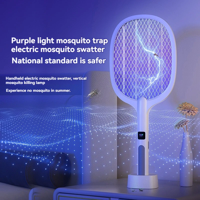 Description Picture 5 of item4000V Type-C Rechargeable Insect Killer Detachable Handheld Automatic Tapping Mode Indoor and Outdoor Electric Fly Swatter