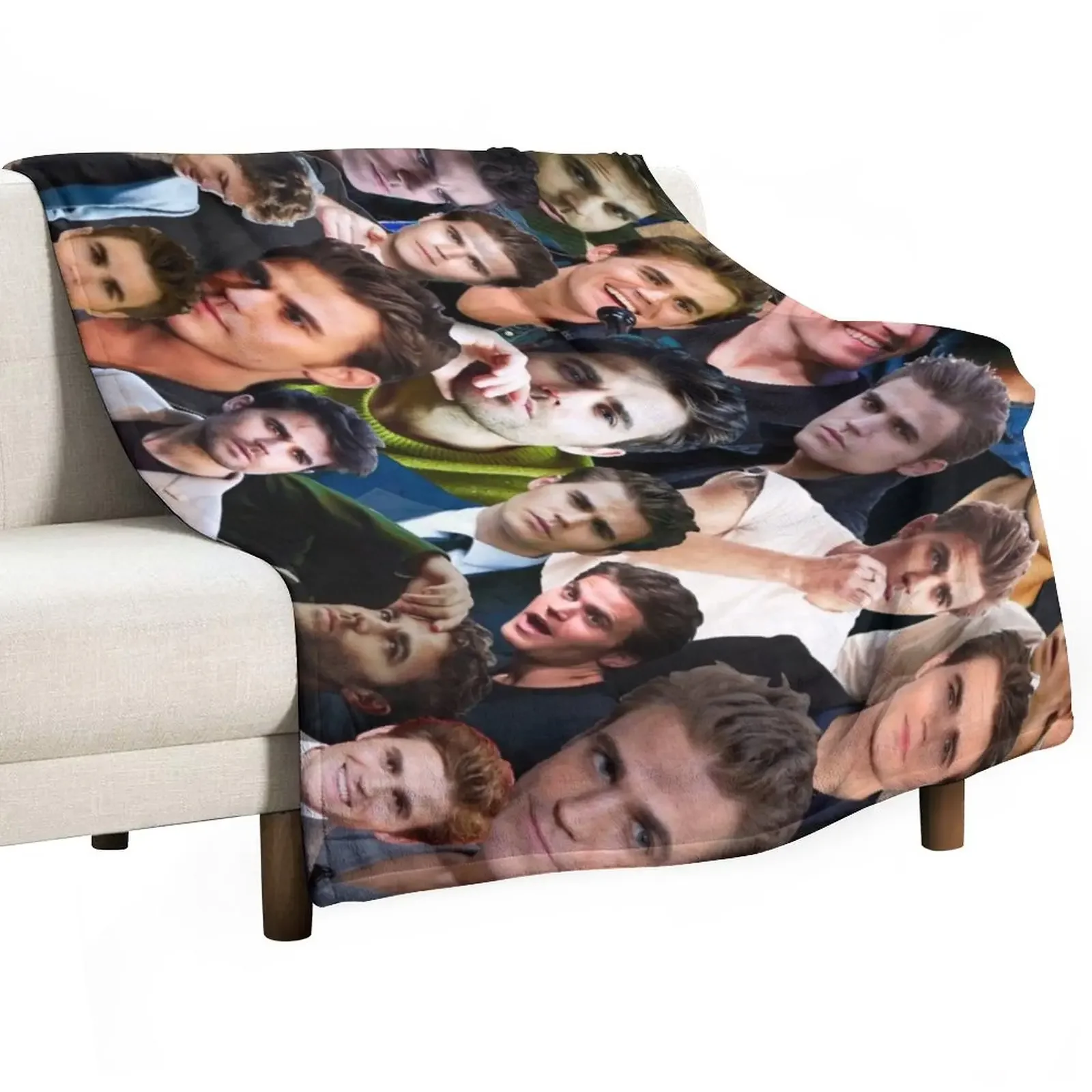 

Paul Wesley Photo Collage Throw Blanket Hairy Polar Sofa Quilt Blankets