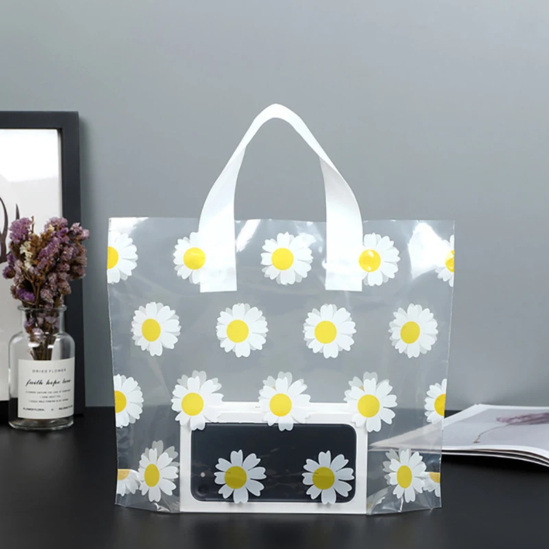 Transparent Small Daisy Portable Clothing Gift Bag Shopping Plastic Bag  Women′ S Gift Packaging Bag - China Tote Bags and Shopping Bag price