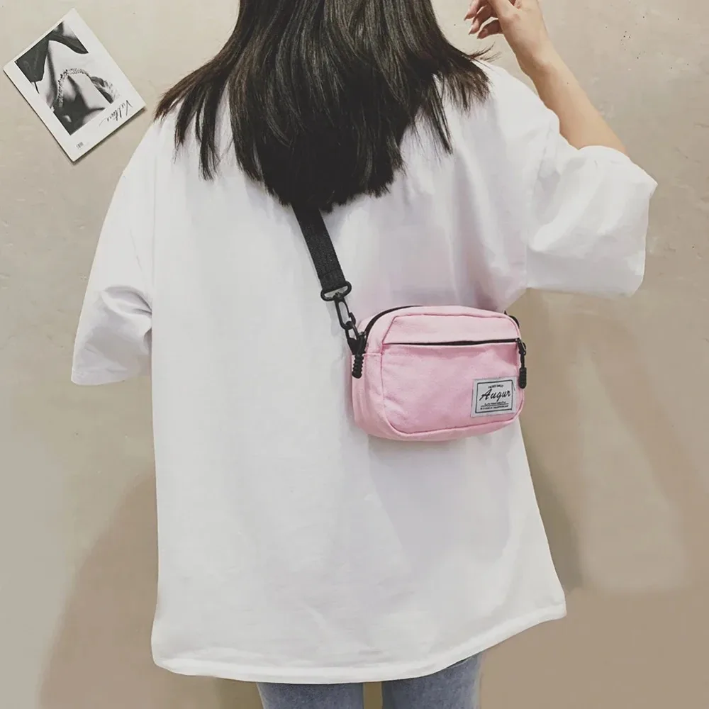 New Canvas Patchwork Crossbody Casual Shoulder Bag Shoulder Messenger Bag Mini Handbags Simple Phone Bags