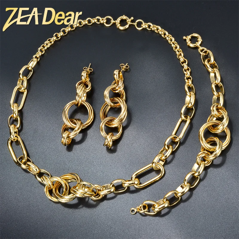

ZEADear Luxury Jewelry Sets For Women Hight Quality Choker Necklace Earring Bracelet 2023 Fashion Wedding Party Jewelry Gifts