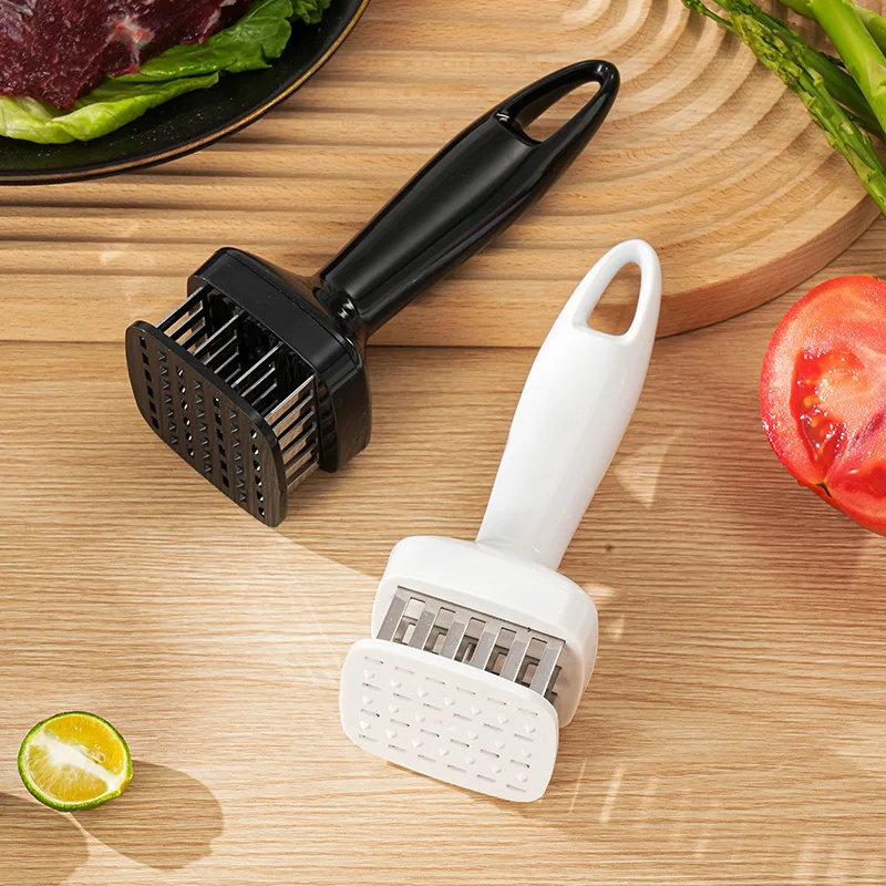 Kitchen Meat Hammer Steak & Chicken Hammer 430 Stainless Steel Auto Rebound Loose Meat Needle Full Flavor Steak Making Tools