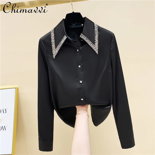 Women Ruffle Simple Casual Elegant Button Shirt 2023 Spring Autumn Trendy Solid  Long Sleeve Blouse Chic Loose Tops Female Blusas - AliExpress