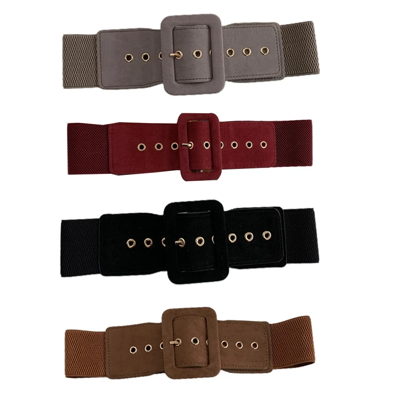 

Elastic Belt Corset Decorative Belts For Dresses Shaping Girdle Women Waist Belt Luxury Pin Buckle Belt Wide Belt