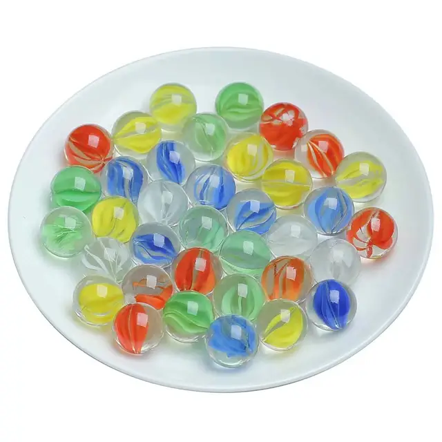 100/200PCS 14mm Colorful Glass Marbles Toy Kids Marble Balls Run Game Solitaire Toy Accs Vase Filler&Fish Tank Home Toy Gift 6