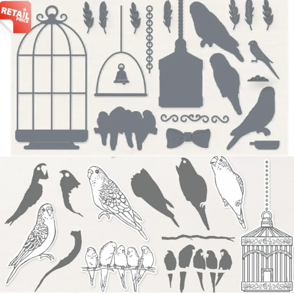 

Bird Metal Cutting Dies Clear Stamps Scrapbook Diary Decoration Embossing Template Diy Greeting Card Blade Punch 2024