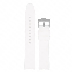 Universal Silicone Sport Watch Band - Soft, Waterproof Rubber Strap - 18mm (White)