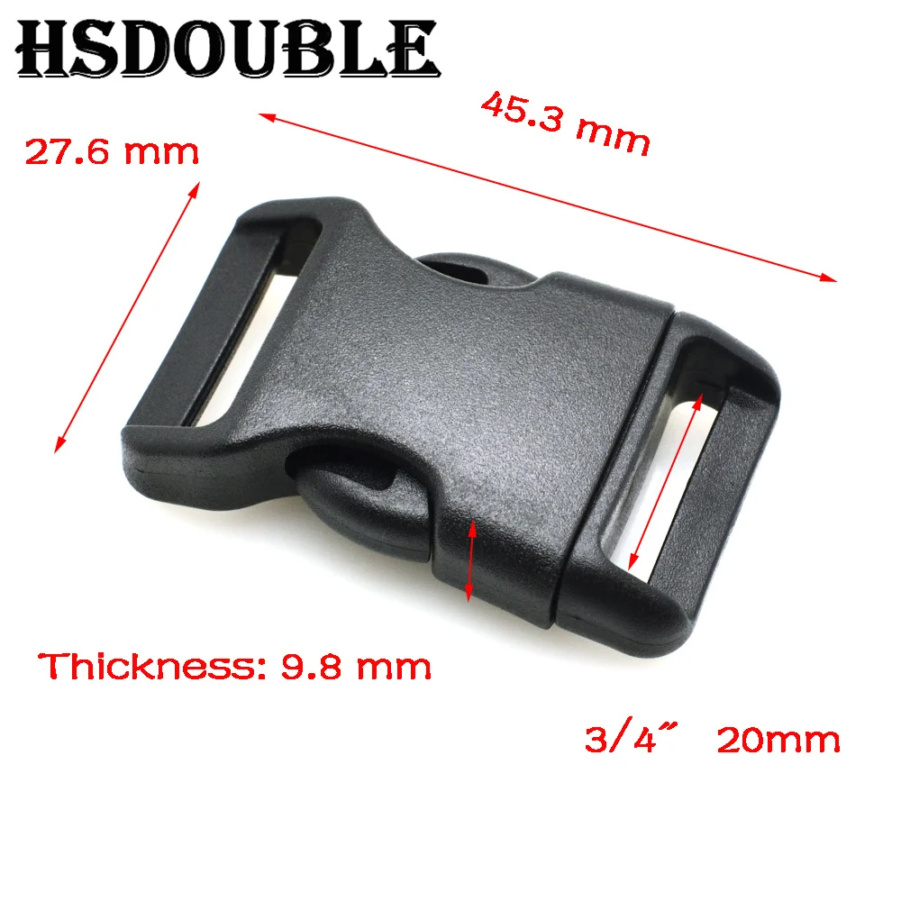 Plastic Side Release Buckle 10 Pcs/Pack 3/8"5/8"3/4"1" Contoured Curved Side Release Buckles For Bag DIY Webbing Straps Paracord Bracelet