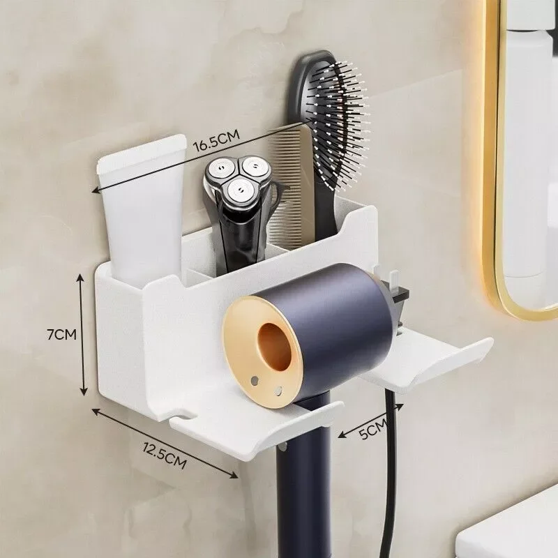 Bathroom Hair Dryer Storage Organizer Comb Rack Holder Wall Mounted Stand Storage Bracket Washroom Organization Shelves ﻿ 5