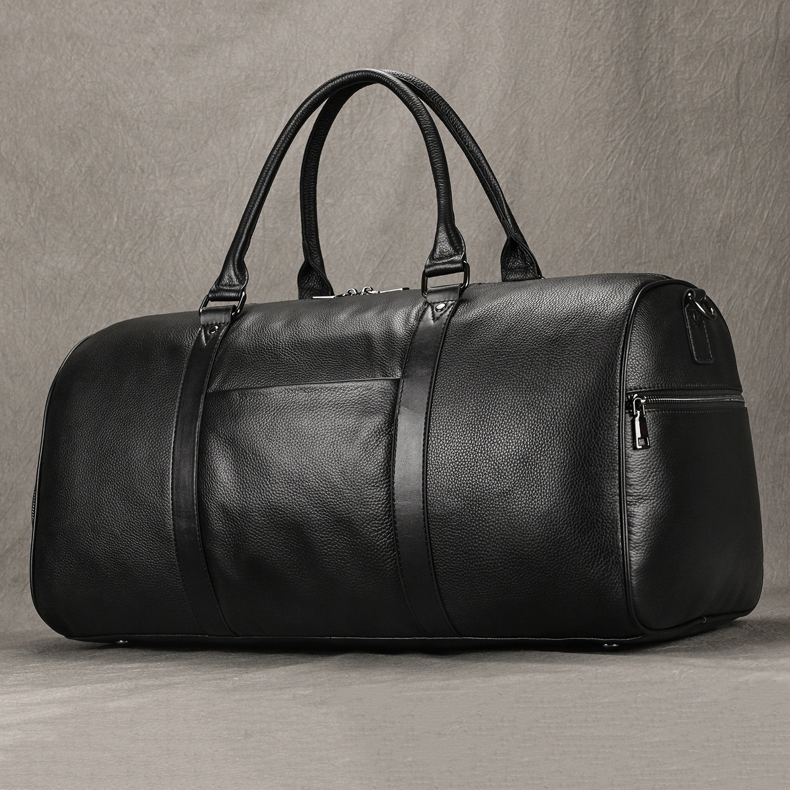 Men Genuine Leather Travel Bag Duffel Large Capacity Travel Handbag Black Man Weekend Bag Carry On Luggage fitness bag sport bag travel bag