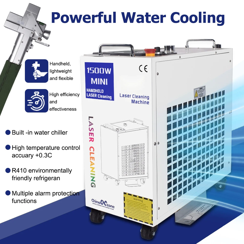 1500W Fiber Laser Cleaning Machine Industrial Cleaner for Rust Remove Oil Paint Clean Width 300MM Relfar Double Pendulum Head — view 6