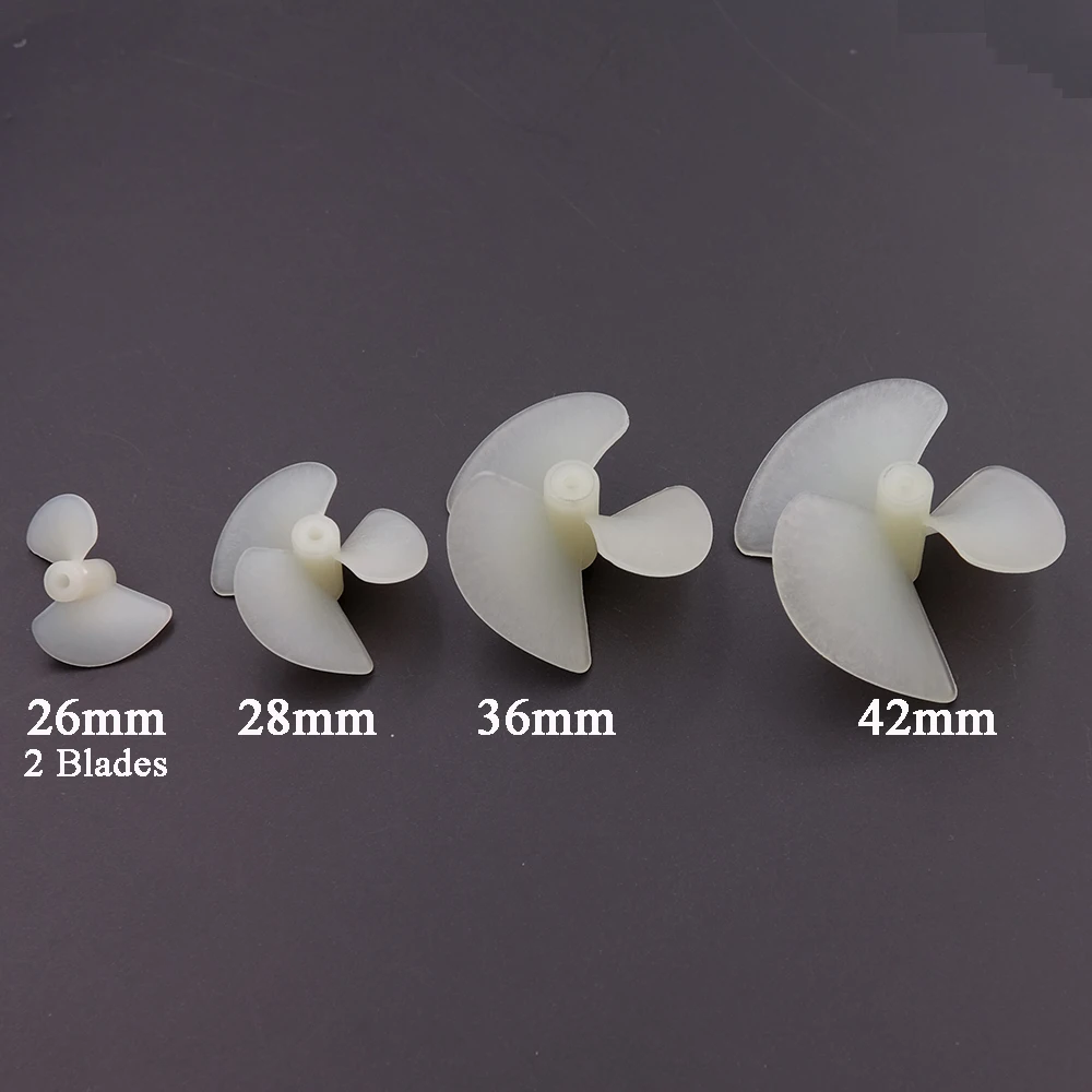 2 Pairs Rc Boat DIY 2mm Propellers D22mm/D26mm/28mm/36mm/42mm CW/CCW Electric Nylon Prop / Screw For Rc Boats Models 2mm Shaft 3