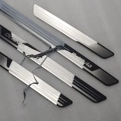 Stainless Steel Door Sill Scuff Plate Trim - Entry Guards & Kick Protectors (Set of 4) (Silver)
