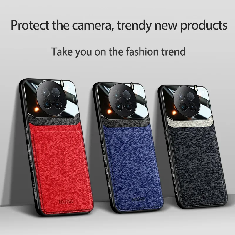 Luxurious Leather Phone Case with Camera Protection and Shockproof Cover