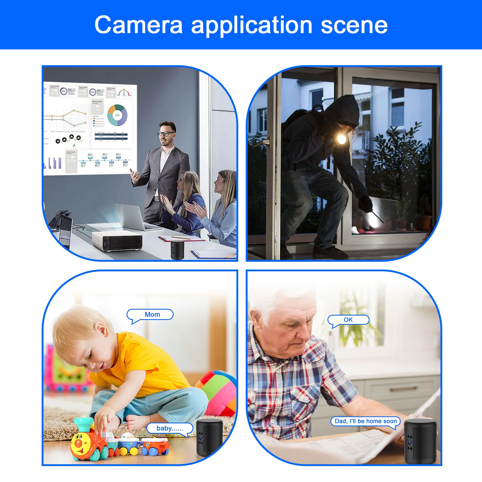 Device standing on wooden surface