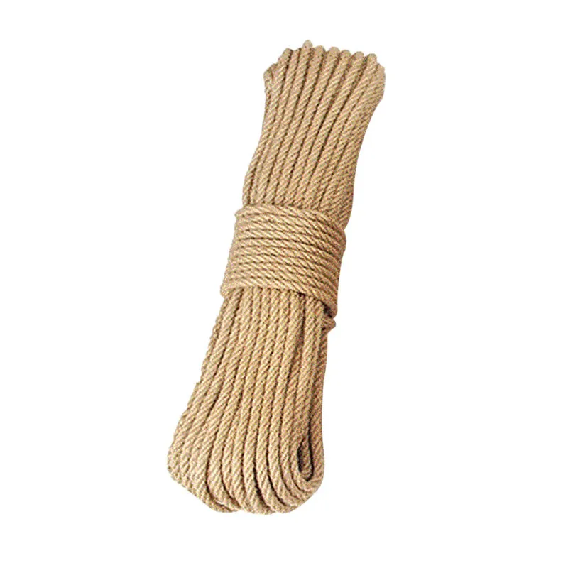 8mm 10/20/50M Natural Jute Rope Twine Rolls Rope Hemp Twisted Cord Macrame String Pet Scratching Handmade DIY Craft Decoration