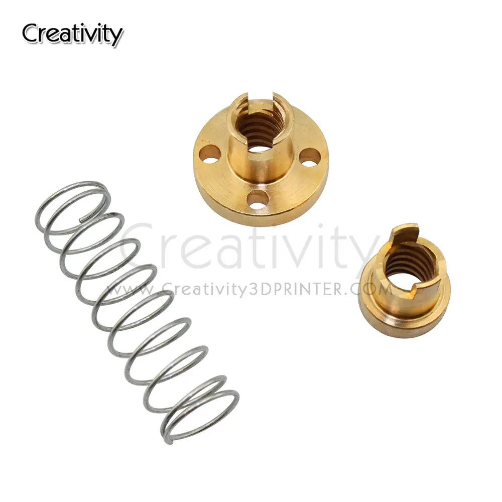 T8 Anti Backlash Spring Loaded Nut Elimination Gap Nut for 8mm Acme Threaded Rod Lead Screws DIY CNC 3D Printer Parts