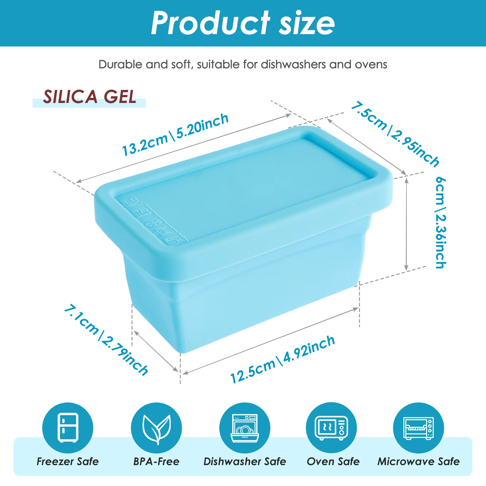 Vassoi Silicone Congelatore Con Coperchio Set Di 4 Vaschette Per