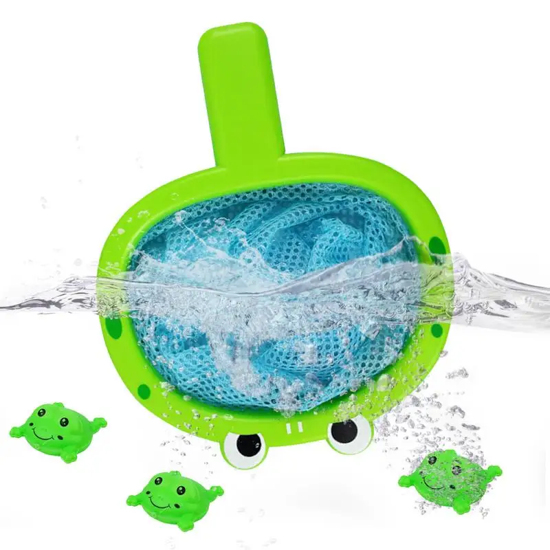 

Bath Toys Fishing Fishing Floating Animal Toys Cute Bath Toys With Net 3 Ducks/Frogs Fun Bathroom Pool Accessory Bathroom Toys