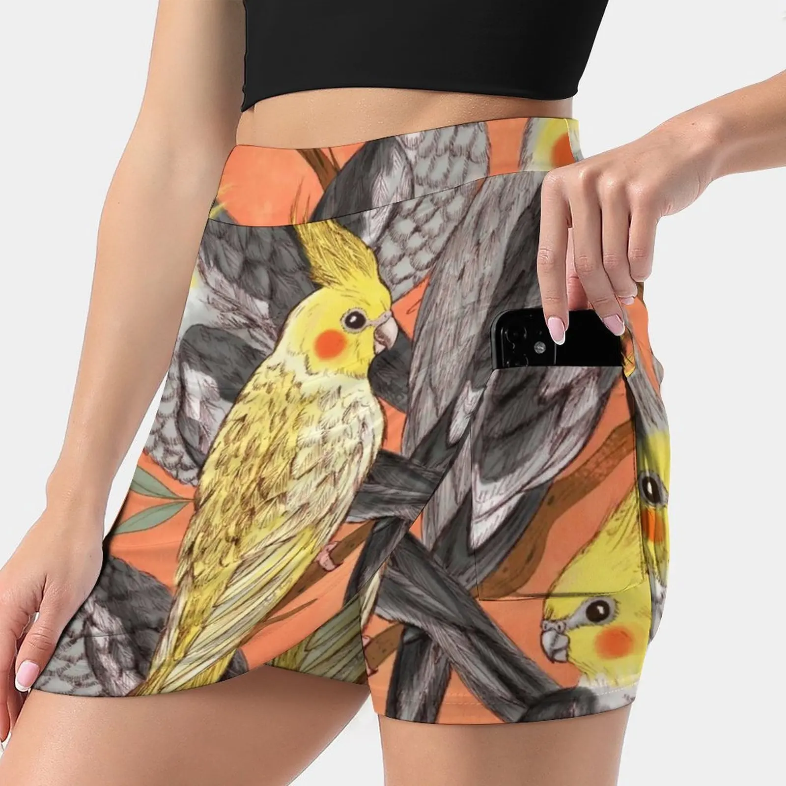 

Cockatiel Fun Women's skirt Y2K Summer Clothes 2022 Kpop Style Trouser Skirt With Pocket Cockatiel Australia Australian Bird