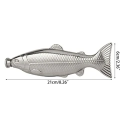 Trout Fish-Shaped Stainless Steel Hip Flask - 5oz Alcohol Bottle with Funnel for Outdoor Travel & Parties (1set)