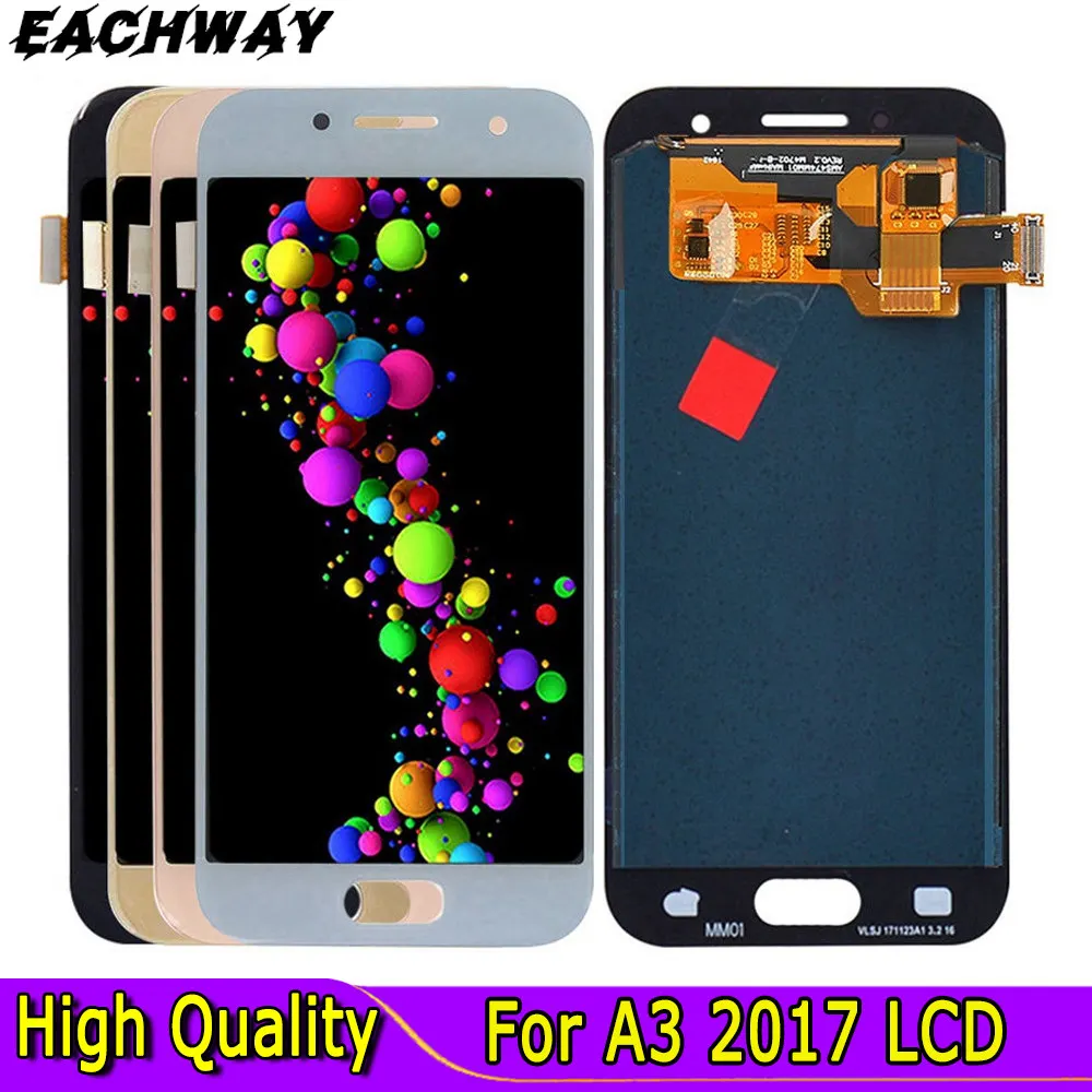

ЖК-дисплей Super AMOLED /TFT 4,7 дюйма для Samsung Galaxy A3 2017 A320F/SM-A320FL DS, ЖК-дисплей, сенсорный экран, дигитайзер в сборе, протестирован