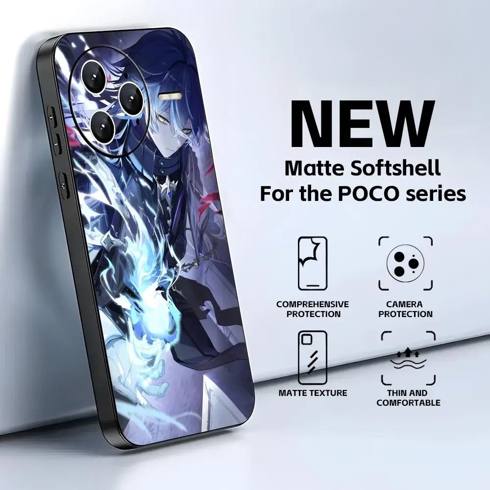 Genshin Impact Flins Soft Black Pro Phone Case
