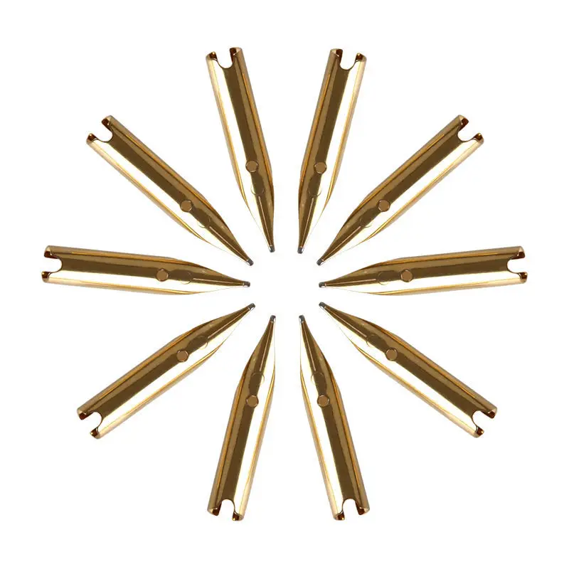 5pc 18.5mm 골든 파인 펜촉 613 618 601 616 616S 만년필 잉크 펜 편지지 사무실 학교 용품 쓰기 선물