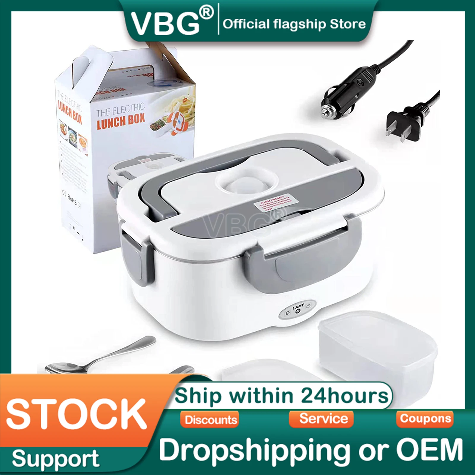 Electric Heated Lunch Box Portable 110v 220v Bento Boxes Food Heater