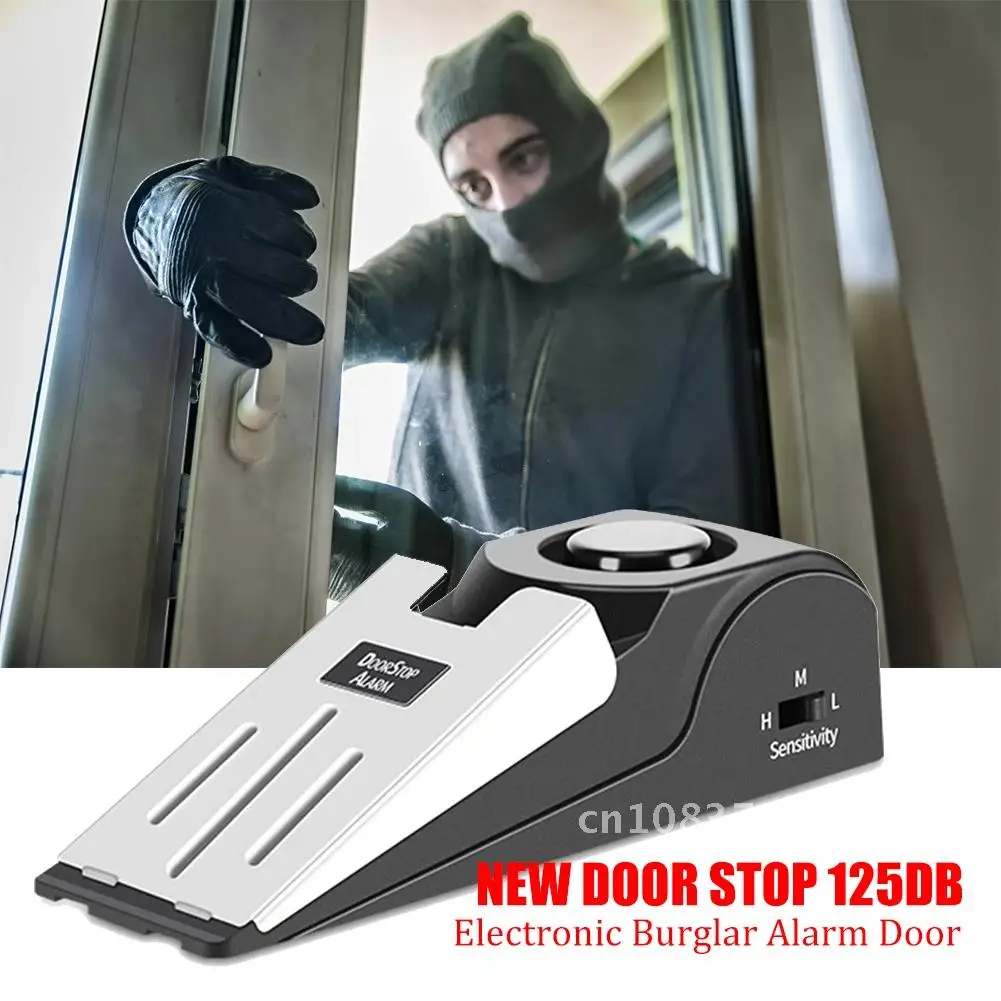 

Security System Home Dormitory Safe Blocking Alarm 125DB Anti Theft Burglar Alert Detection Wedge Door Stop Block