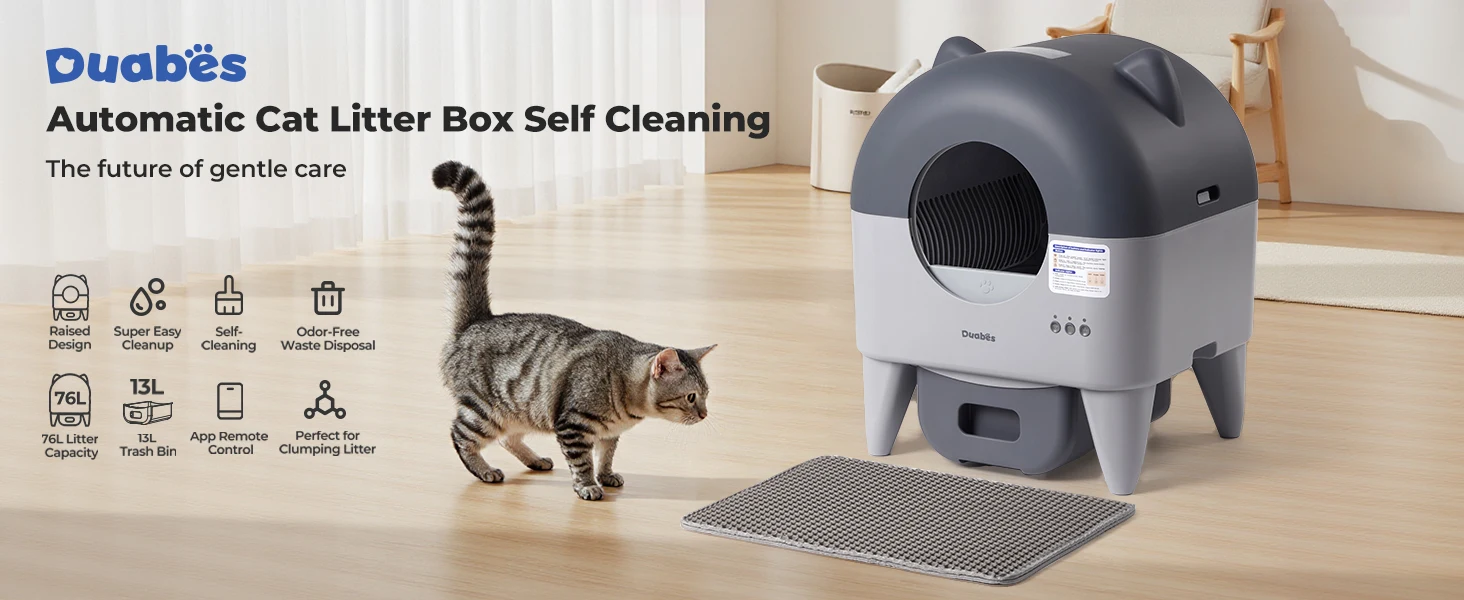 Duabes Automatic Cat Litter Box Self Cleaning