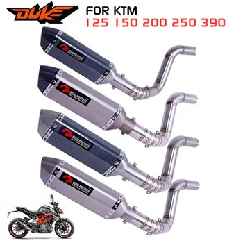 Motorcycle Exhaust Muffler Full System Middle Link Pipe Slip On For KTM DUKE 125 150 200 390 2012-2016