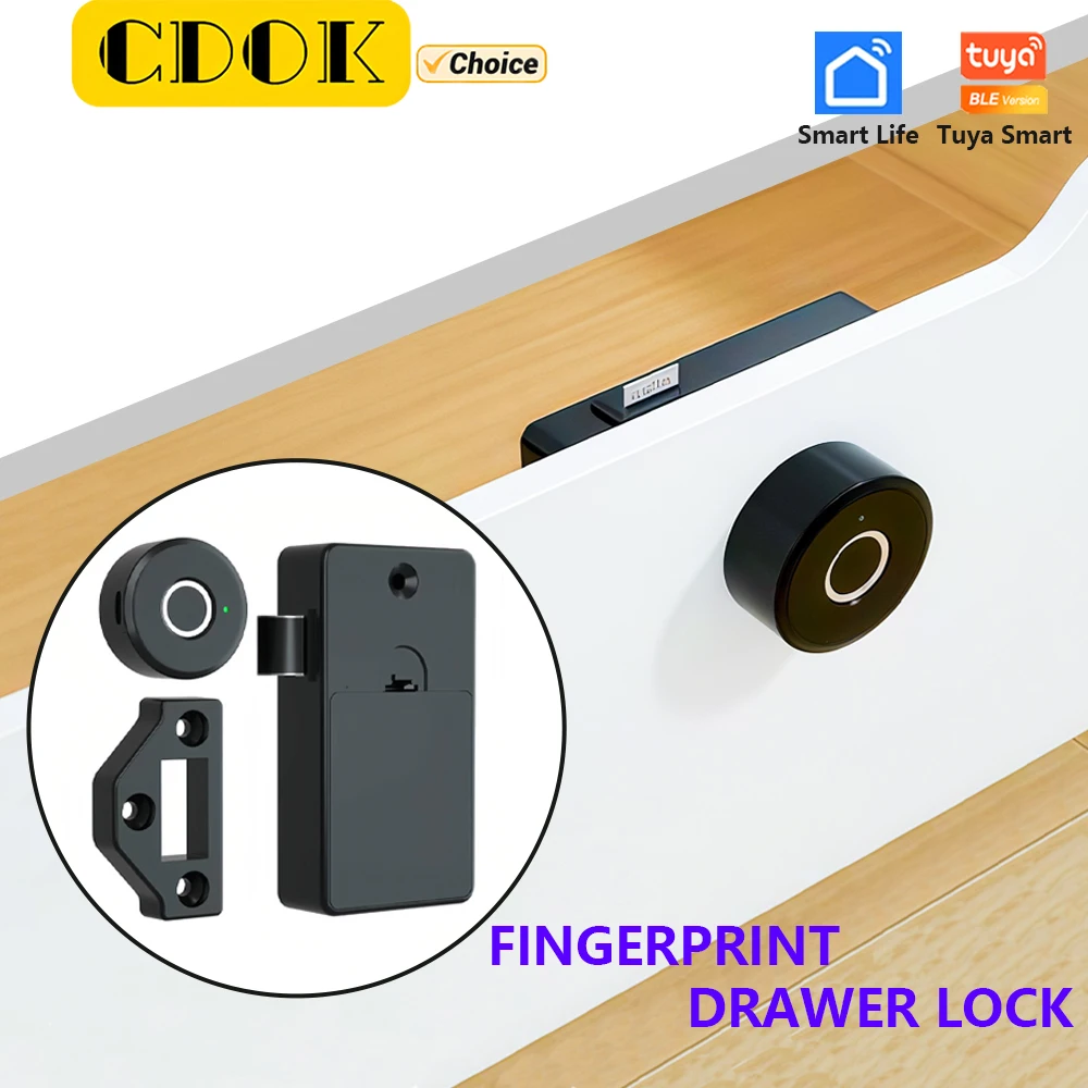 ซีดีโอเค ทูยาล็อคลิ้นชักบลูทูธ,ล็อคลายนิ้วมือ, ล็อคตู้, เหมาะสำหรับตู้และลิ้นชัก 1
