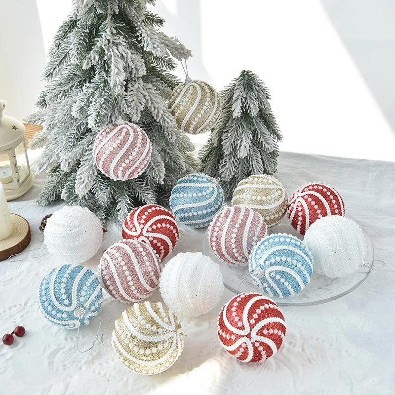 

Christmas tree decoration Christmas ball colorful ball Christmas pendant 8cm pendant ball Christmas decoration 100pcs
