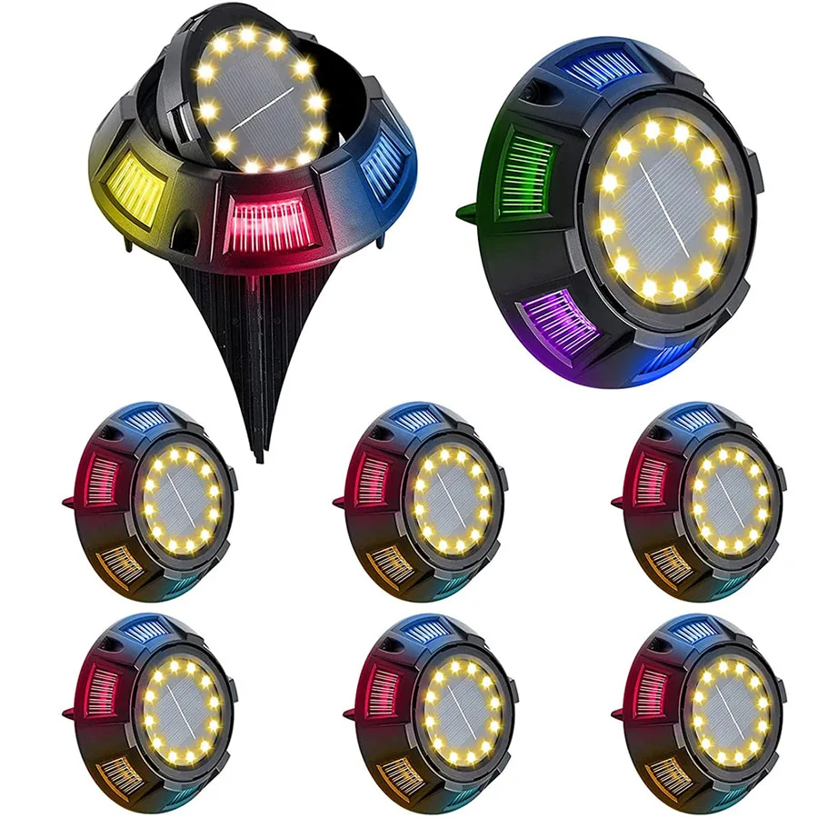 Solar Ground Light 12+6LED Outdoor Rotatable Solar Garden Pathway Light